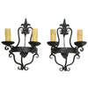 Antique pair of French wrought iron sconces