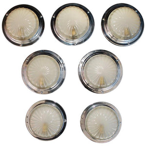 Rare Set of Seven French 1960s Flush Lights or Sconces ( one is sold )