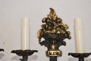 Very Rare Set of 22 French Brass Sconces, 18 Double Arms, Four Single Arm