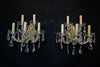 Antique Pair of 1940 Glass Sconces Mary Antoinette Style