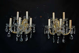 Antique Pair of 1940 Glass Sconces Mary Antoinette Style