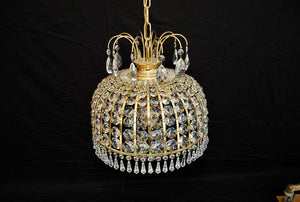 Beautiful 1970s Small Crystal Chandelier