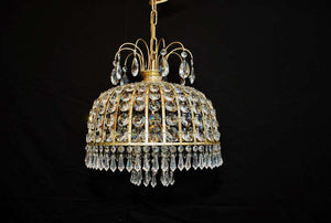 Beautiful 1970s Small Crystal Chandelier