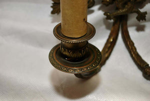 Beautiful Pair of Late 19th Century French Bronze Sconces with Dolphins