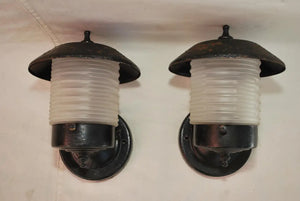 Pair of small 1950's outdoor sconces