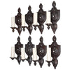 Rare Set of eight 1920 cast iron sconces ( four are sold )