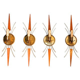 Set of Four Large Mid-Century Atomic Sconces