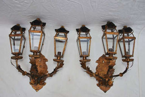 Antique Pair of Italian Outdoor/Indoor Sconces