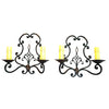 Antique Pair Of French 1930 Wrought Iron Sconces