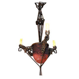 Antique French Wrought Iron Chandelier by Degue