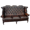 Antique English Wing Back Leather Sofa