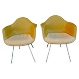 Pair of Charles Eames Bucket Chairs with Two-Tone Original Fabric