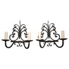 large pair of antique French wrought iron sconces