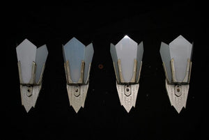 Antique Set Of Four Art Deco Sconces ( two are sold )