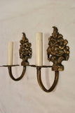 Very Rare Set of 22 French Brass Sconces, 18 Double Arms, Four Single Arm