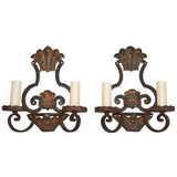 Beautiful French 1920 Handmade Wrought Iron Sconces