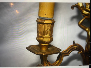 antique French bronze sherubs sconces