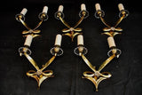 Rare and Beautiful Set of Five French Bronze Sconces by Jules Leleu