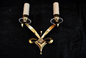 Rare and Beautiful Set of Five French Bronze Sconces by Jules Leleu