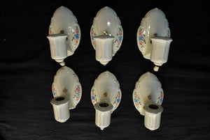 Beautiful Set of Six Porcelain Sconces