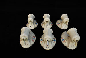 Beautiful Set of Six Porcelain Sconces