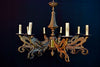 Antique French 1940 brass chandelier