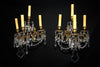 Antique French 19 th century bronze and crystal sconces