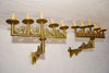 Very large French antiques 19th century brass sconces