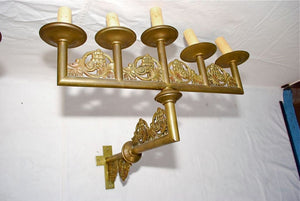 Very large French antiques 19th century brass sconces