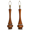 Phillip Llyod Powell Solid Turned Walnut Table Lamps