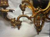 pair of antique French bronze sconces
