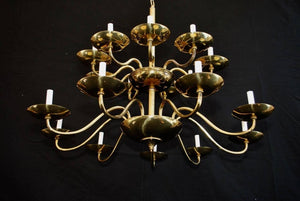 Sexy Set of Nine Brass Chandelier by Chapman 'Price Is for One'