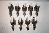 Beautiful Rare Set of Nine 1920 Sconces