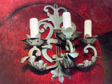 Rare Large Set of Ten French 1940s Wrought Iron Sconces