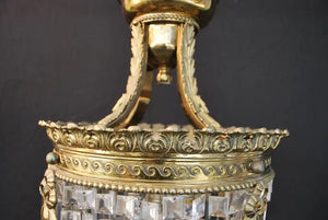 Beautiful and Elegant 1920's Bronze and Crystal Light