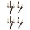 Set of Four Large French 1930 Handmade Wrought Iron Sconces( two are sold )