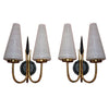 Antique pair of French mid century sconces