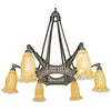 French Art Deco Chandelier With Murano Glass