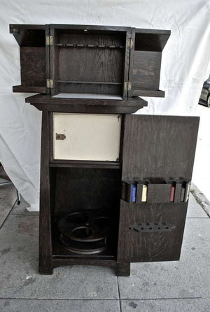 Rare Arts and Crafts Bar with Original Poker Chips