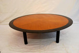 Elegant Coffee Table with Walnut Inlaid and Brass Decoration by Baker