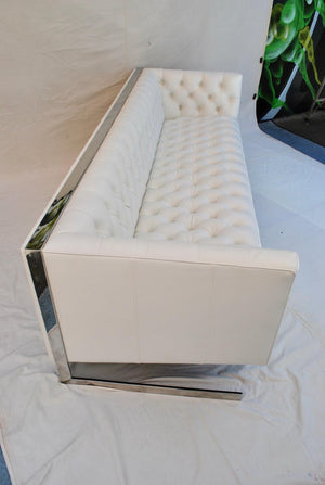 Rare and Sexy Large Sofa Cantilever Design by Milo Baughman Chesterfield Style