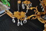 Elegant 1940s Brass Chandelier from Spain