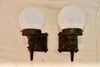 Pair of 1920s Cast Iron Outdoor Sconces