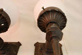 Pair of 1920s Cast Iron Outdoor Sconces