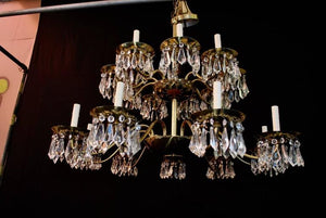 Very Rare Set of Nine Large Crystal Chandelier by Chapman ( price for one )