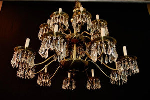 Very Rare Set of Nine Large Crystal Chandelier by Chapman ( price for one )