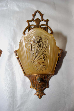 Beautiful Pair of Art Deco Sconces