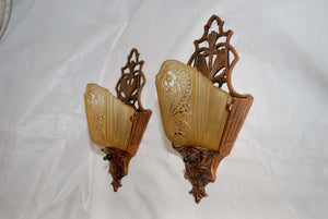 Beautiful Pair of Art Deco Sconces
