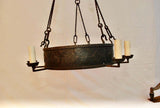 Large French 1920s Wrought Iron Chandelier