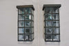 Rare Pair of 1950's Brass and Beveled Glass Outdoor Sconces
